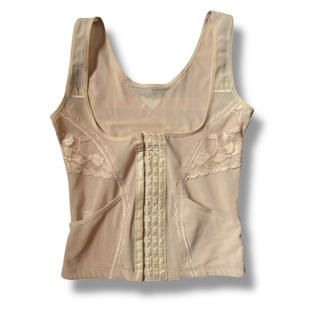 Jennifer Cream Lace Shapewear with Seamless Panels and Scoop Neckline